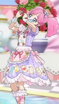 【15559-藤色ベーストランプ柄ストライプ】