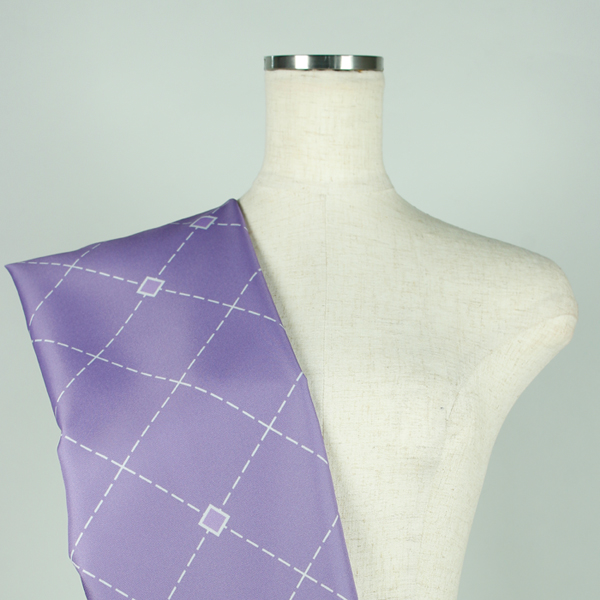 C0622　薄紫ベースドットストライプ柄生地